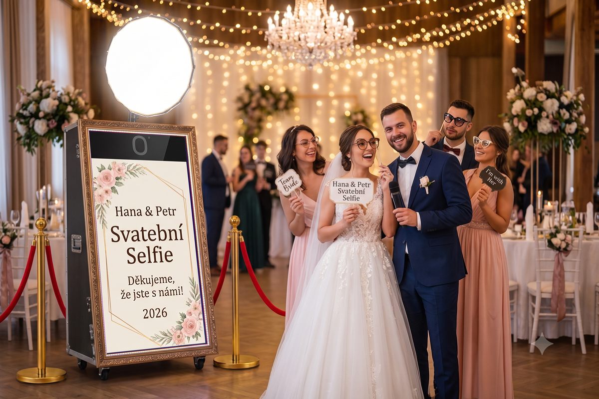 Selfie zrcadlo na svatbě